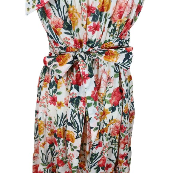 J CREW One Shoulder Beach Maxi Dress In Vintage Floral Size M Tiered Semi Sheer - Picture 6 of 9